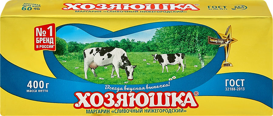 Маргарин ХОЗЯЮШКА Нижегородский Сливочный 60%, с змж, 400г