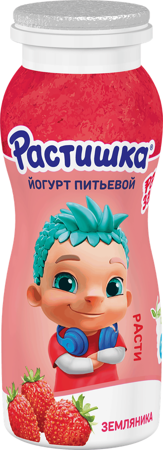 Йогурт питьевой для детей РАСТИШКА Земляника 1,6%, без змж, 90г