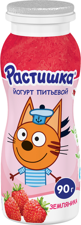 Йогурт питьевой для детей РАСТИШКА Земляника 1,6%, без змж, 90г
