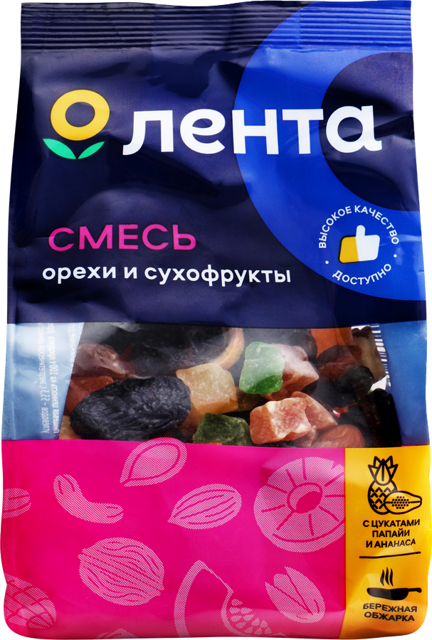 Смесь ЛЕНТА орехи сухофрукты, 200г