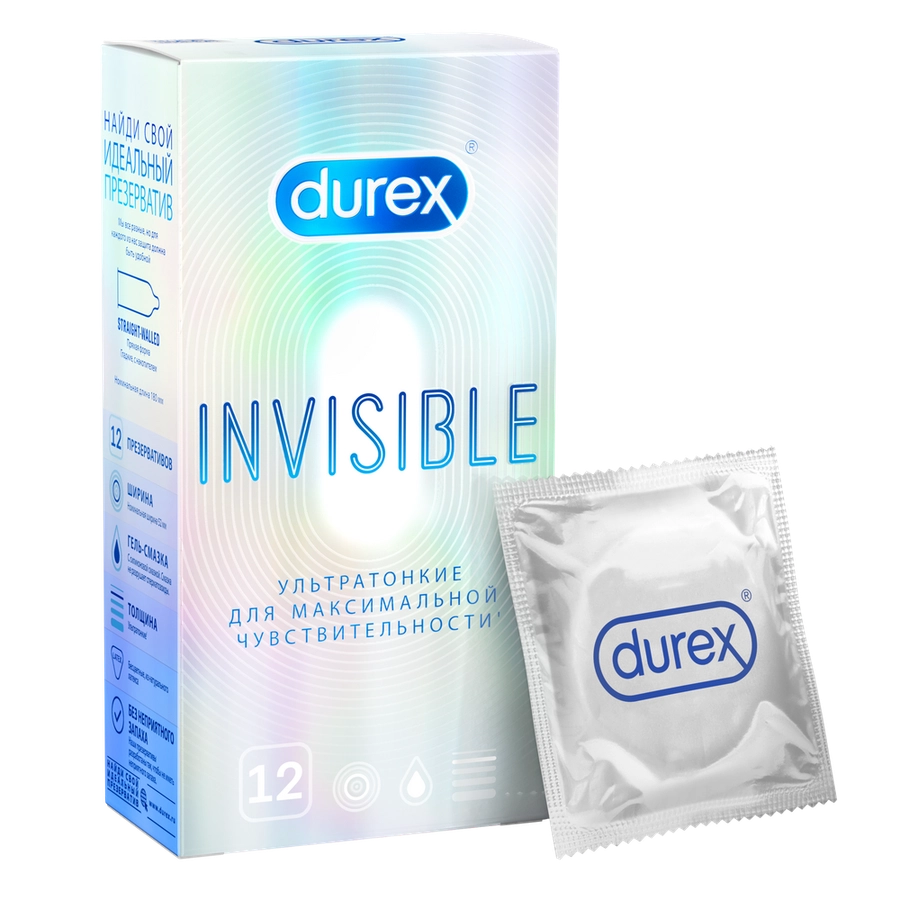 Презервативы DUREX Invisible, 12шт