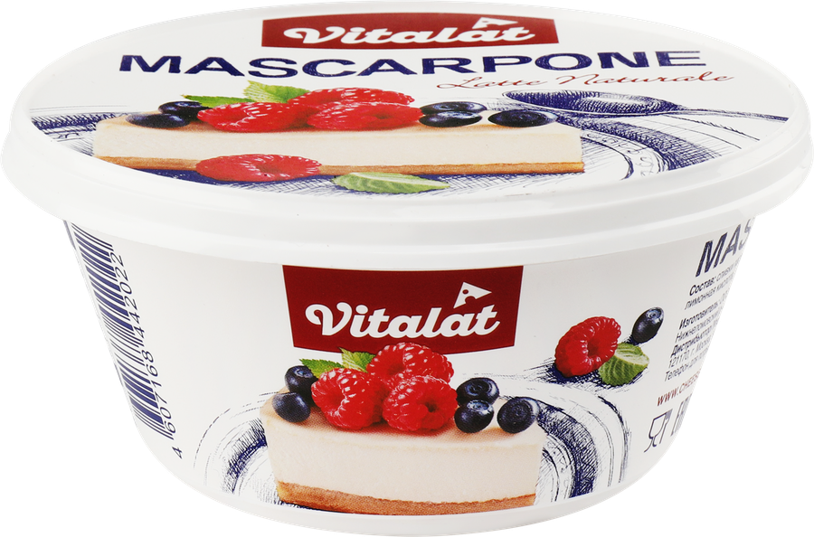 Сыр VITALAT Маскарпоне 80%, без змж, 250г