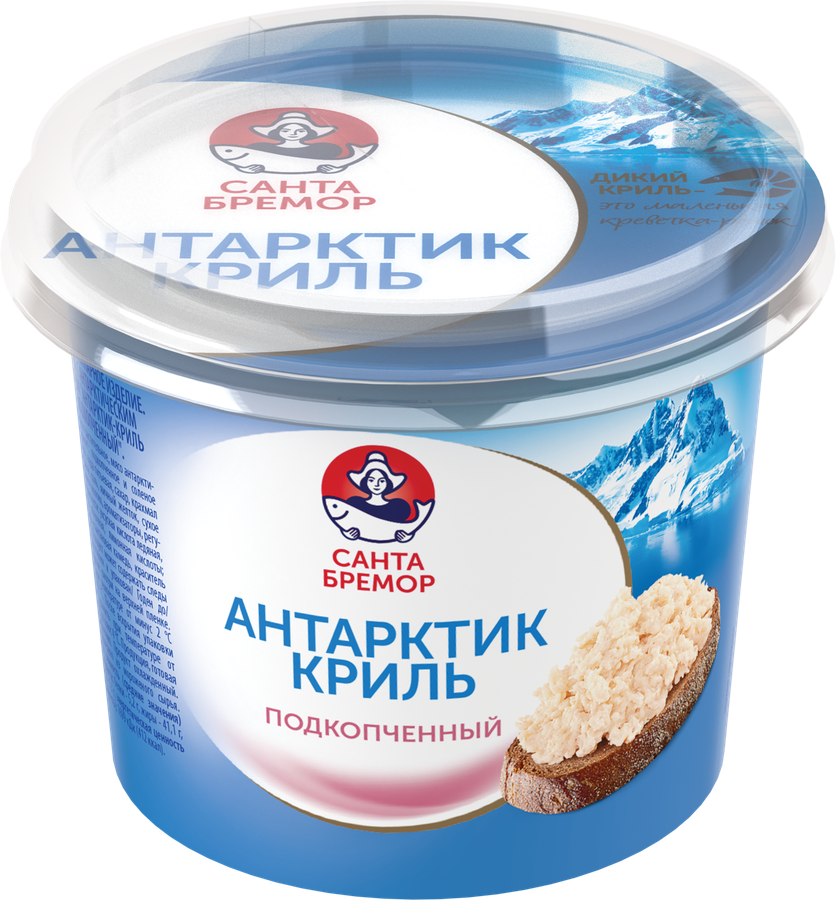 Крем-паста из морепродуктов САНТА БРЕМОР Антарктик-Криль подкопченный, 150г