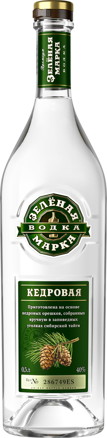 Водка ЗЕЛЕНАЯ МАРКА Особая Кедровая, 40%, 0.5л
