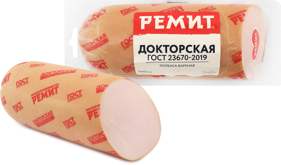 Колбаса вареная РЕМИТ Докторская ГОСТ, 500г