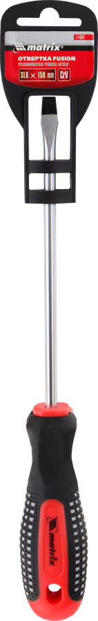 Отвертка MATRIX Fusion, SL6, 15см, CrV, 3-компонентная рукоятка anti slip Арт. 11424