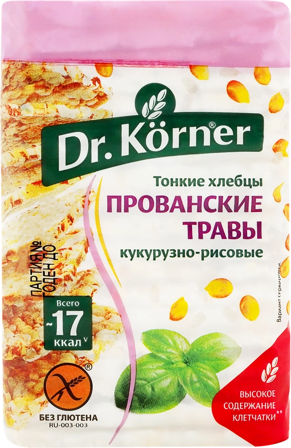 Хлебцы рисово-кукурузные DR KORNER с прованскими травами, 100г