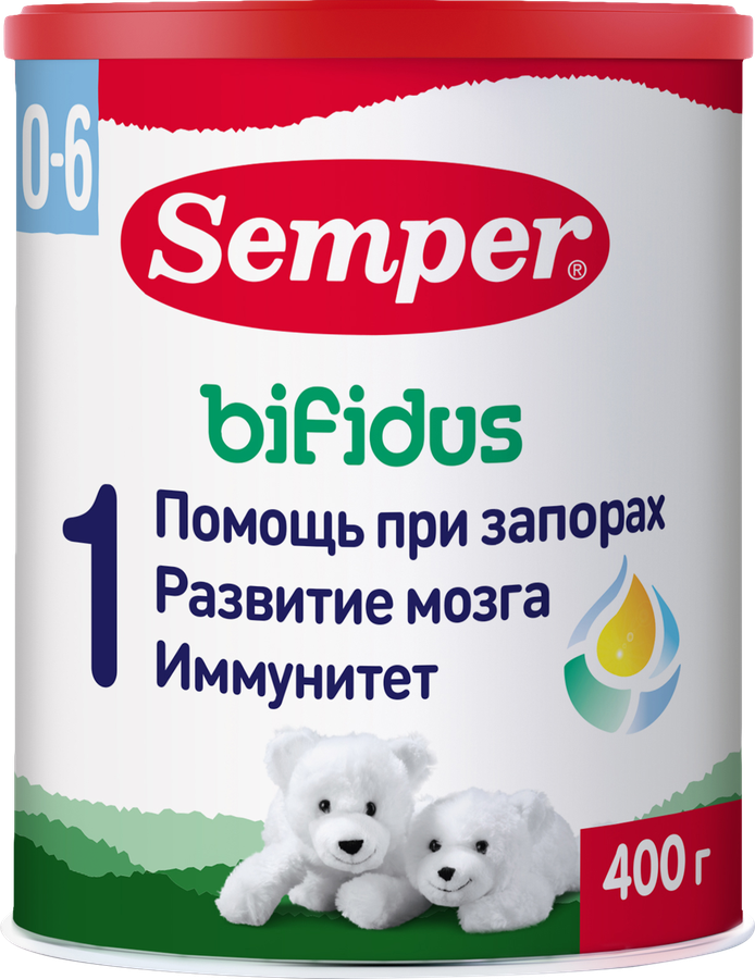 Смесь молочная SEMPER Bifidus 1, с 0 месяцев, 400г