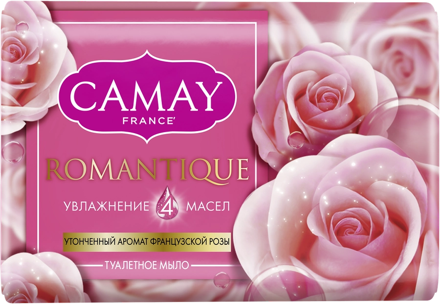 Туалетное мыло CAMAY Romantique с ароматом французской розы, 85г