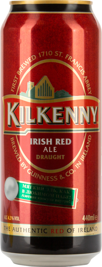 ПивотемноеKILKENNYDraughtфильтрованноепастеризованноескапсулойазотнойсмеси,4,3%,0.44л