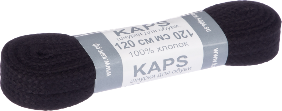 Шнурки плоские KAPS черные, 120см, превью