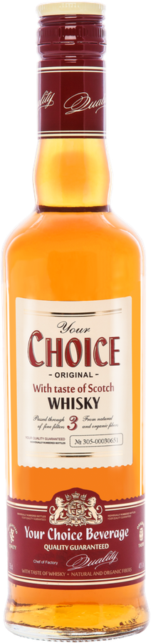 Напиток спиртной YOUR CHOICE With taste of Whisky 3 40%, 0.5л