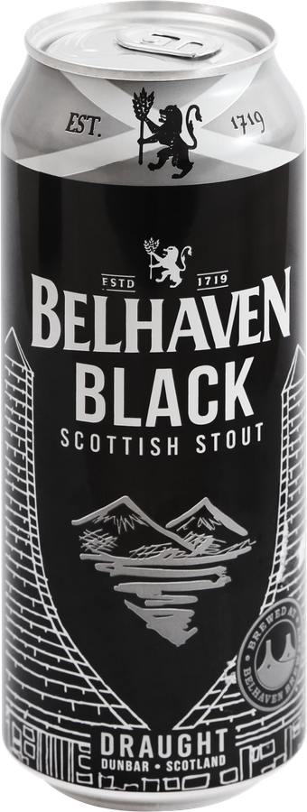 Пиво темное BELHAVEN Black scottish stout фильтрованное пастеризованное, 4,2%, ж/б, 0.44л