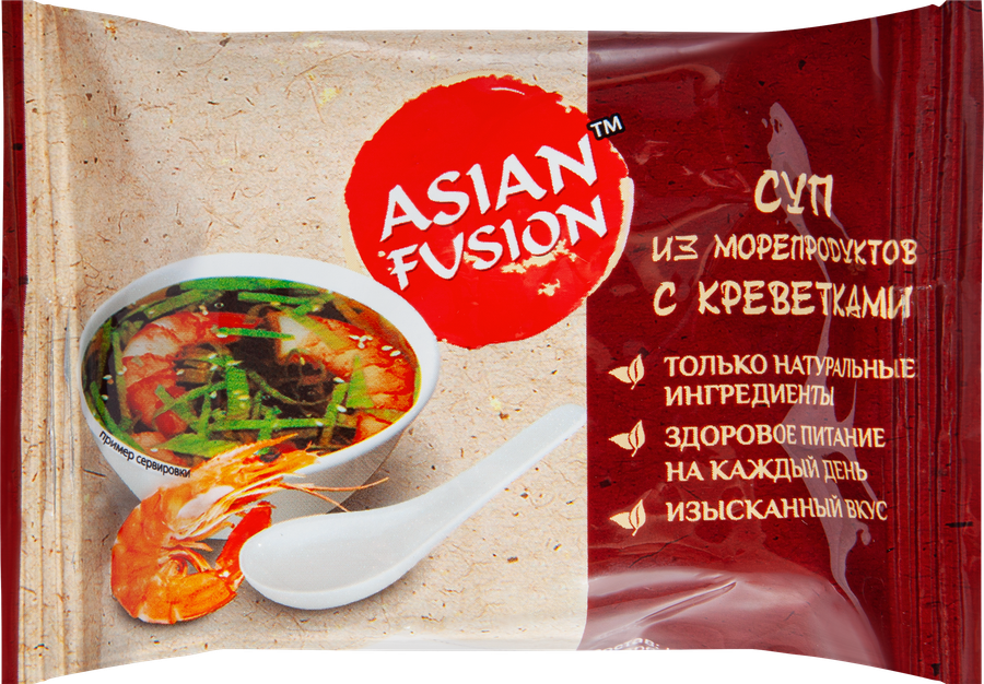 Суп ASIAN FUSION из морепродуктов с креветками, 12г