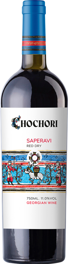 Вино CHOCHORI Саперави ординарное сортовое красное сухое, 0.75л