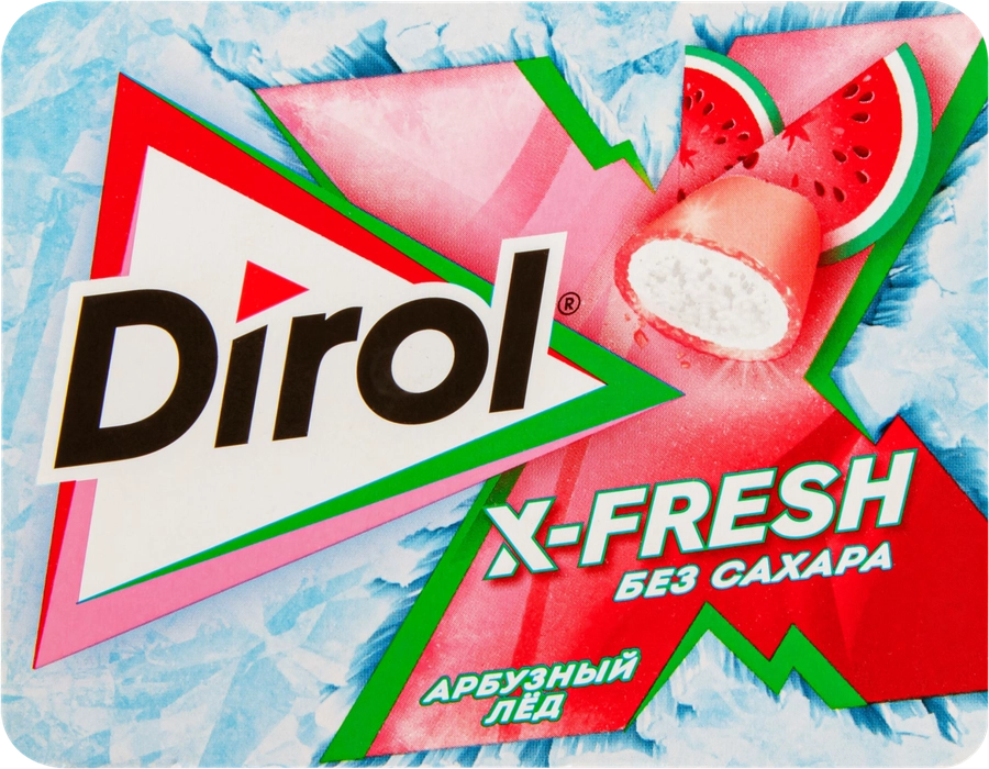 Жевательная резинка DIROL X-fresh Арбузный лед, 16г