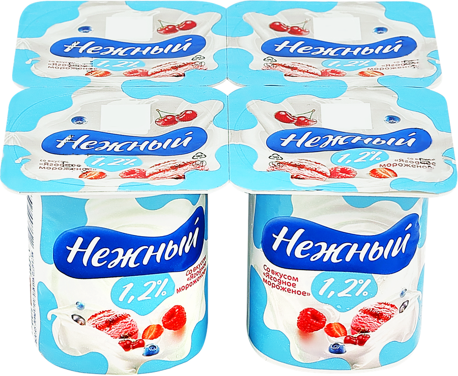 Продукт йогуртный CAMPINA Нежный Ягодное мороженое 1,2%, без змж, 100г