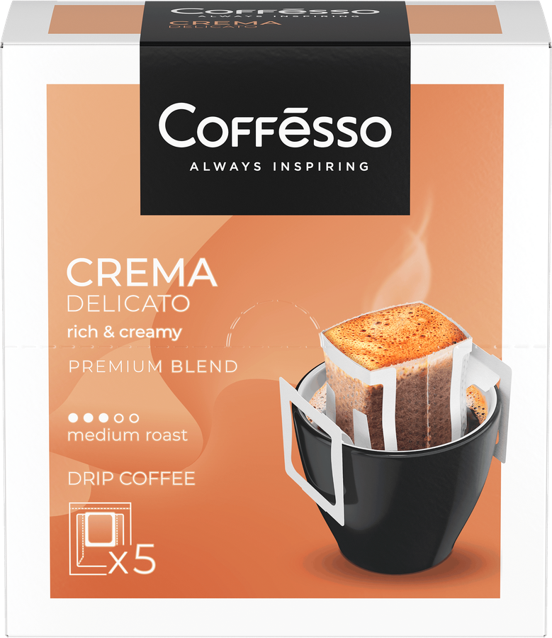 Кофе молотый COFFESSO Crema Delicato жареный, 45г