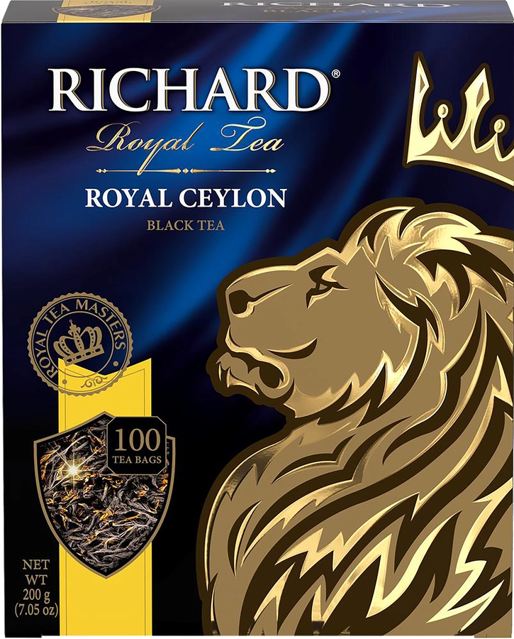 Чай черный RICHARD Royal Ceylon Цейлонский байховый, 100пак