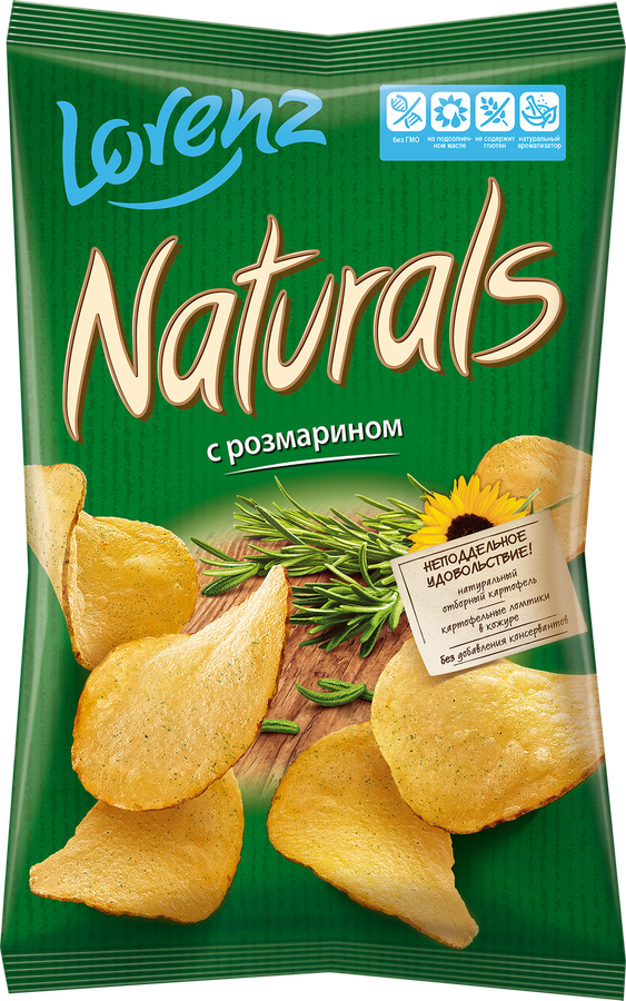 Чипсы картофельные NATURALS с розмарином, 100г
