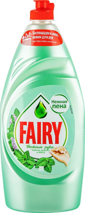 Средство для мытья посуды FAIRY Нежные руки Чайное дерево и Мята, 900мл