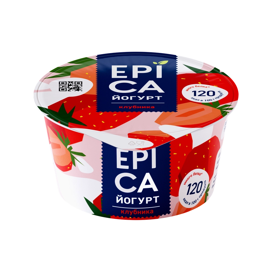 Йогурт EPICA с клубникой 4,8%, без змж, 130г