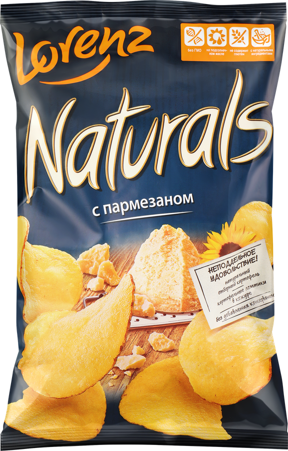 Чипсы картофельные NATURALS с пармезаном, 100г