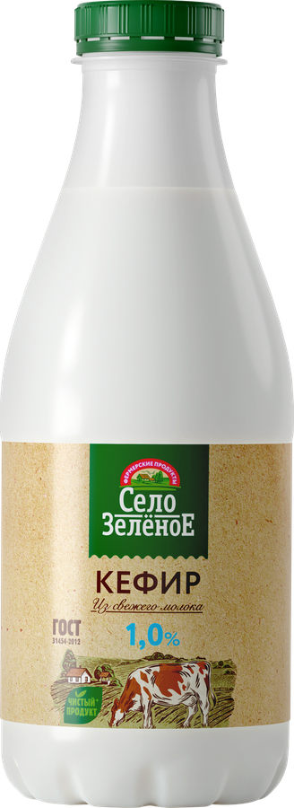 Кефир СЕЛО ЗЕЛЕНОЕ 1%, без змж, 930г
