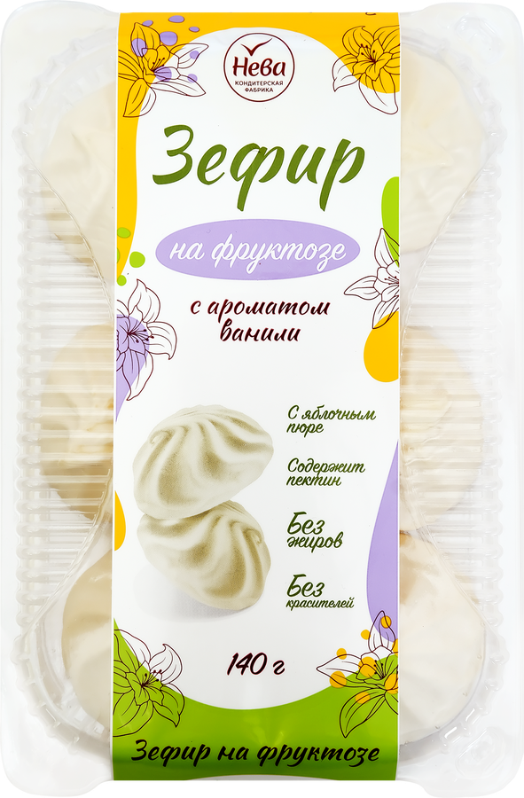 Зефир ЛЯНЕЖ с ароматом ванили, на фруктозе, 140г
