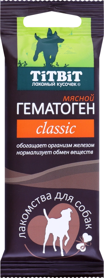 Лакомство для собак TITBIT Classic Гематоген мясной, 35г