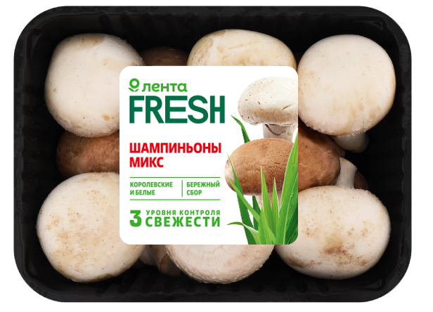 Шампиньоны ЛЕНТА FRESH микс, 400г