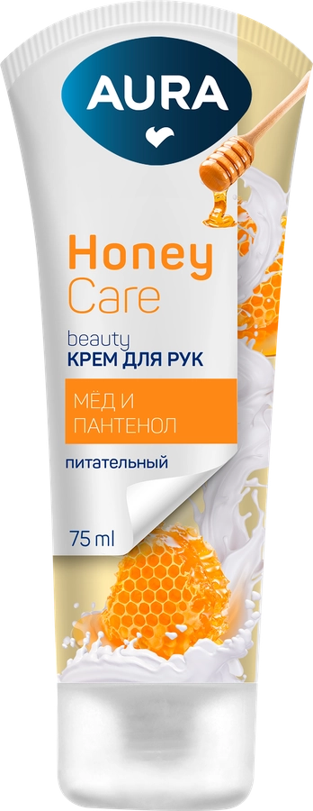 Крем для рук AURA Beauty питательный, с D-пантенолом и экстрактом меда, 75мл