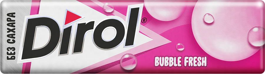 Жевательная резинка DIROL Bubble Fresh Мята и фрукты, 13,6г