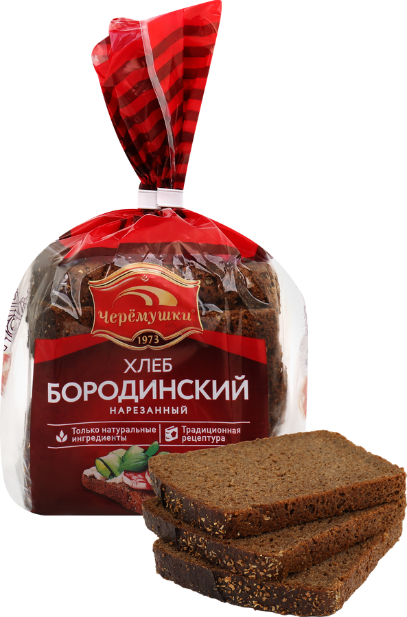 Хлеб ЧЕРЕМУШКИ Бородинский, в нарезке, половинка, 390г