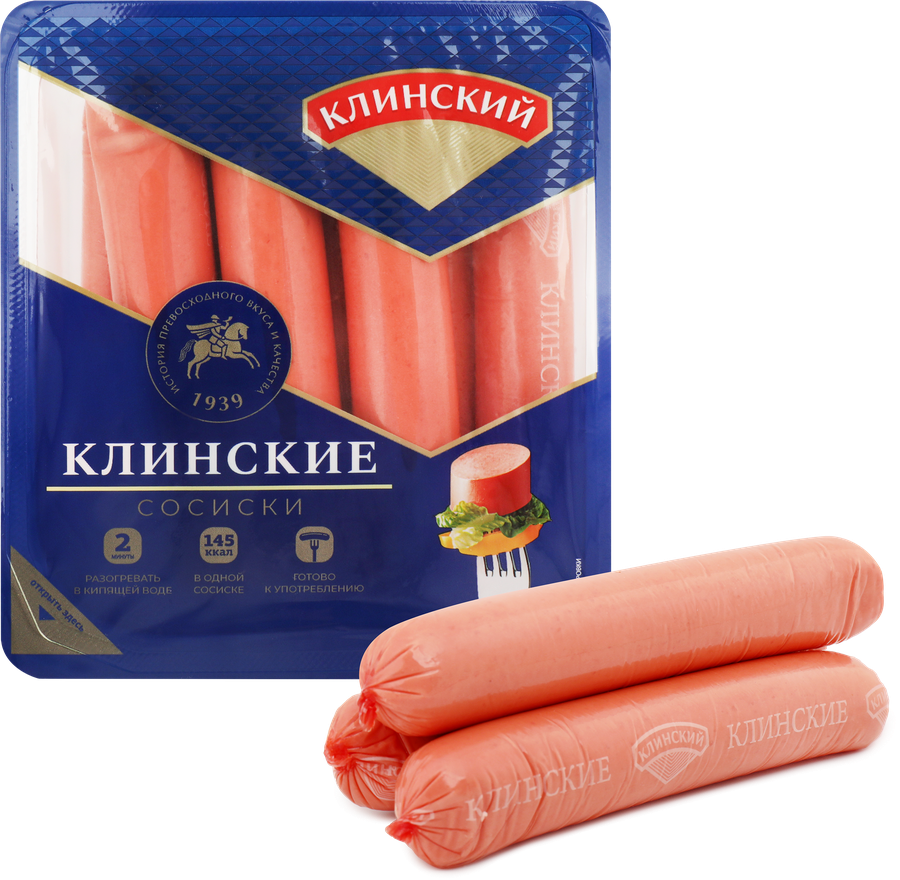 Сосиски вареные МК КЛИНСКИЙ Клинские, 460г
