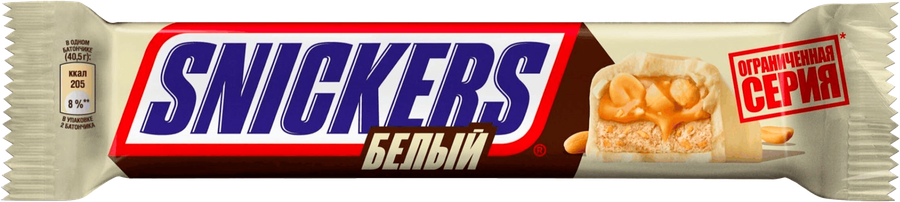 Батончик шоколадный SNICKERS White, 81г