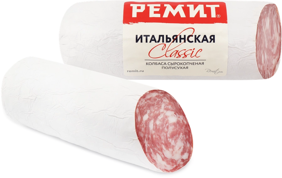 Колбаса сырокопченая РЕМИТ Итальянская Classic полусухая, весовая