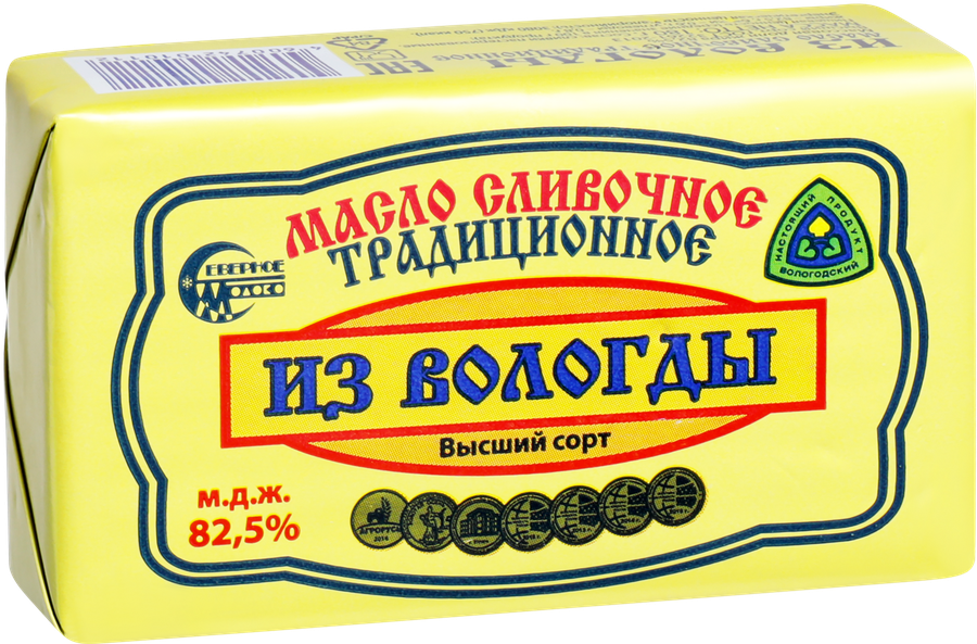 Масло сливочное СЕВЕРНОЕ МОЛОКО Из Вологды Традиционное 82,5%, без змж, 180г, предпросмотр