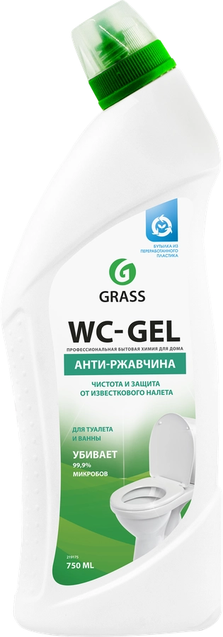 Средство моющее для туалета и ванных комнат GRASS WC-Gel, 750мл