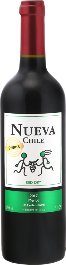 Вино NUEVA CHILE Мерло Центральная Долина сортовое красное сухое, 0.75л