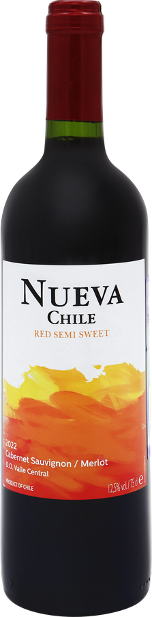 Вино NUEVA CHILE Каберне Совиньон Мерло Центральная Долина красное полусладкое, 0.75л