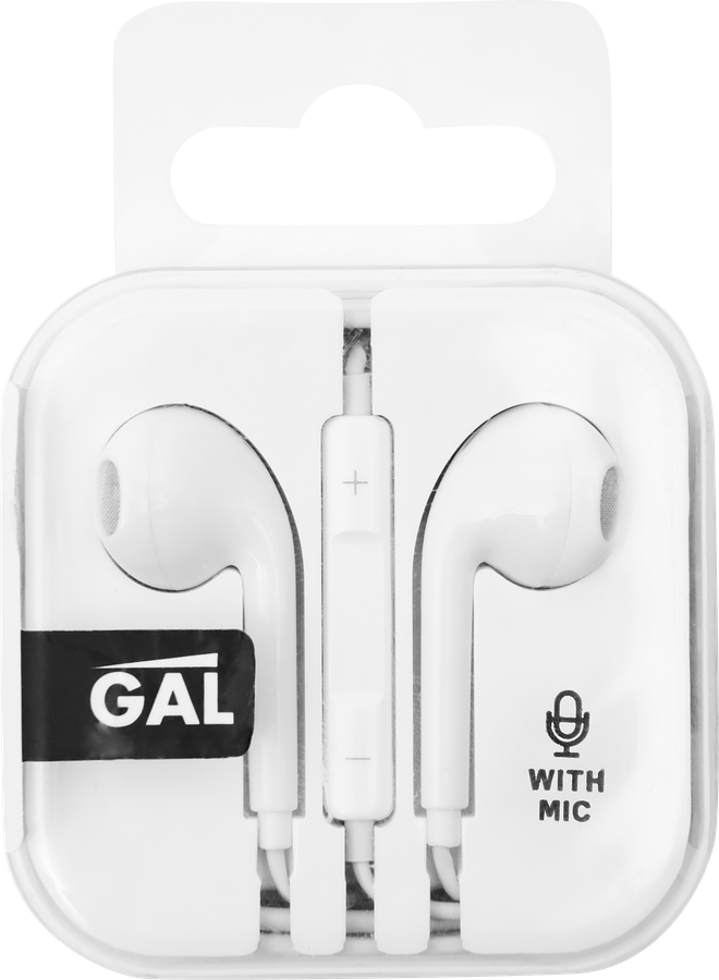 Наушники GAL с микрофоном, белый Арт. HM-060WT