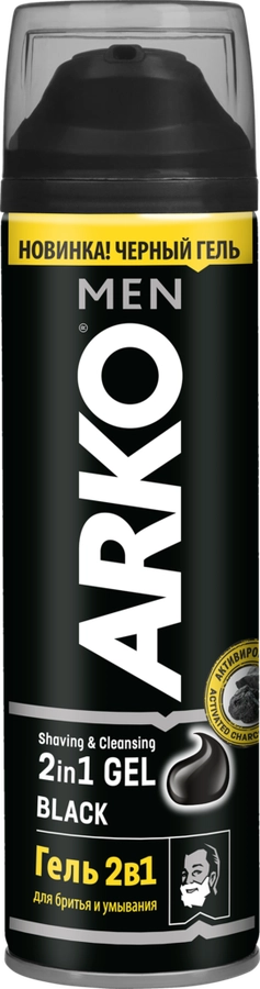 Гель для бритья и умывания ARKO 2в1 Black, 200мл