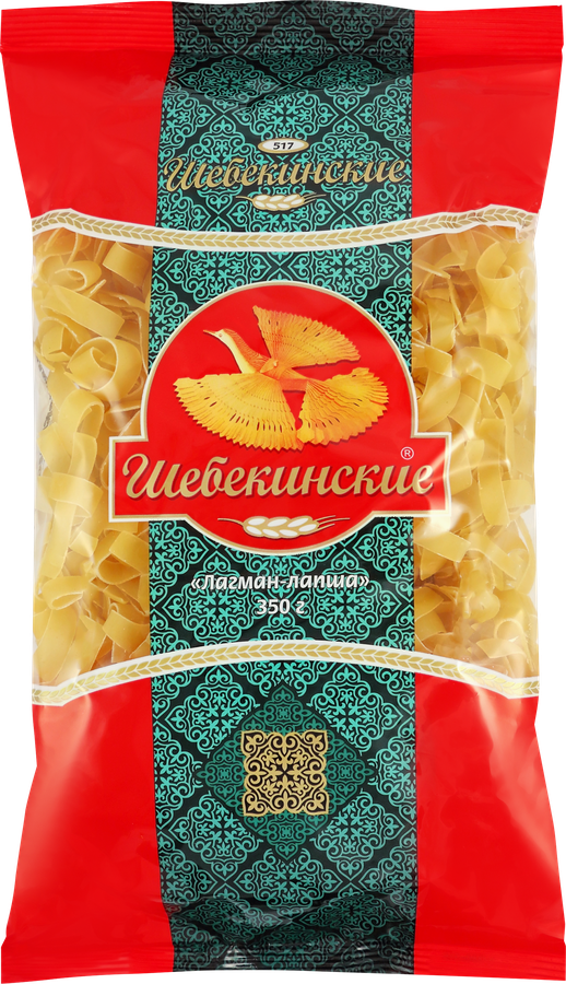 Макароны ШЕБЕКИНСКИЕ Лагман-лапша группа А, высший сорт, 350г