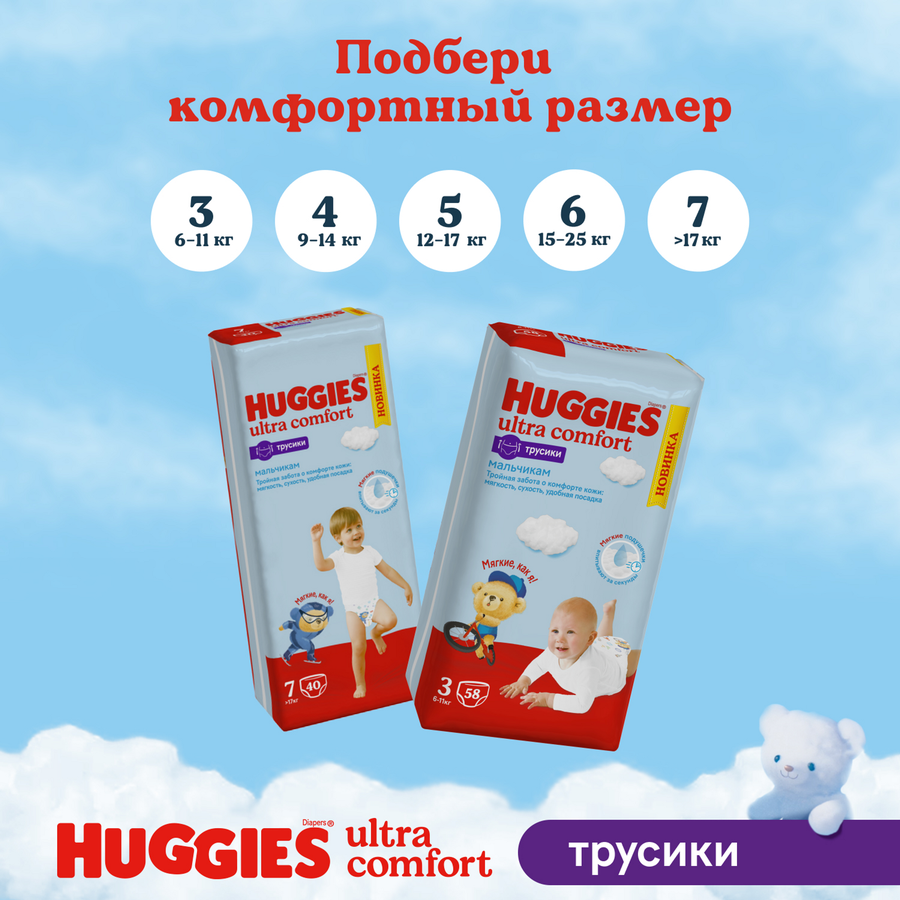 Подгузники-трусики для мальчиков HUGGIES Disney Box 4 9–14кг, 104шт, предпросмотр