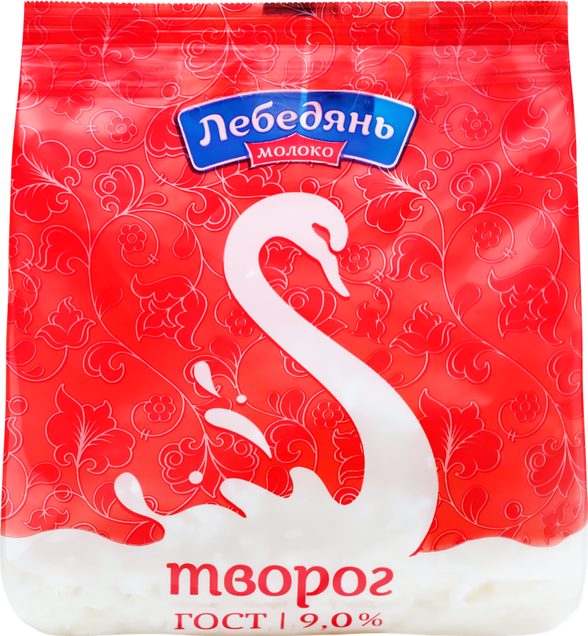 Творог ЛЕБЕДЯНЬМОЛОКО 9%, без змж, 300г