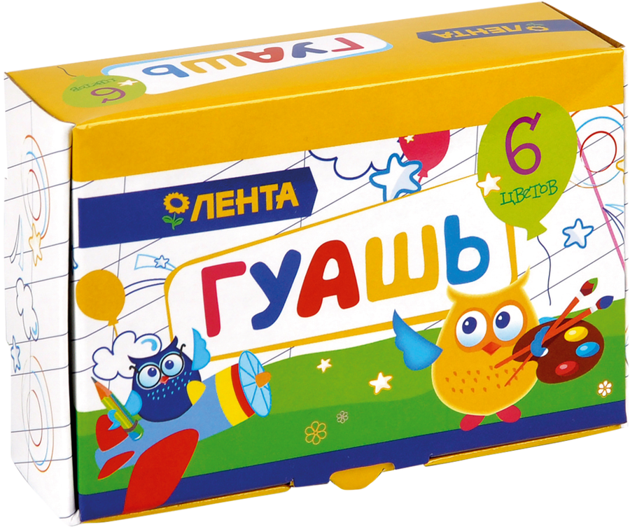 Гуашь ЛЕНТА 6 цветов по 17мл Арт. Ф117306, превью