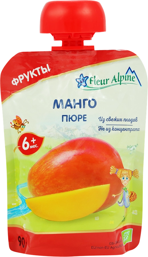 Пюре фруктовое FLEUR ALPINE Манго, с 6 месяцев, Organic, 90г