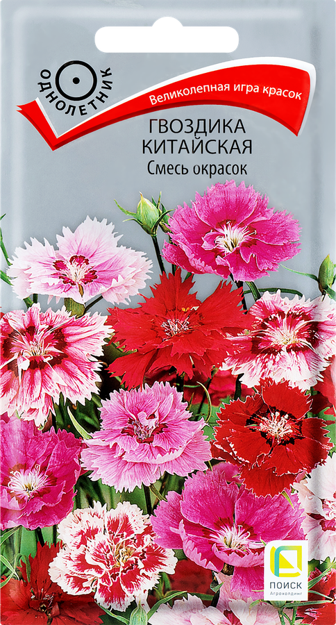 Семена ПОИСК Гвоздика китайская, смесь окрасок, 0,25г