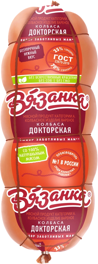 Колбаса вареная ВЯЗАНКА Докторская ГОСТ, весовая